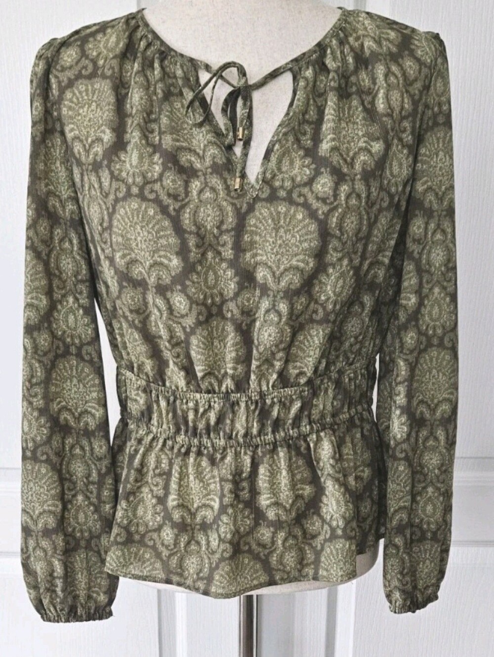 MICHAEL Michael Kors Paisley Smocked Waist Blouse S NWT